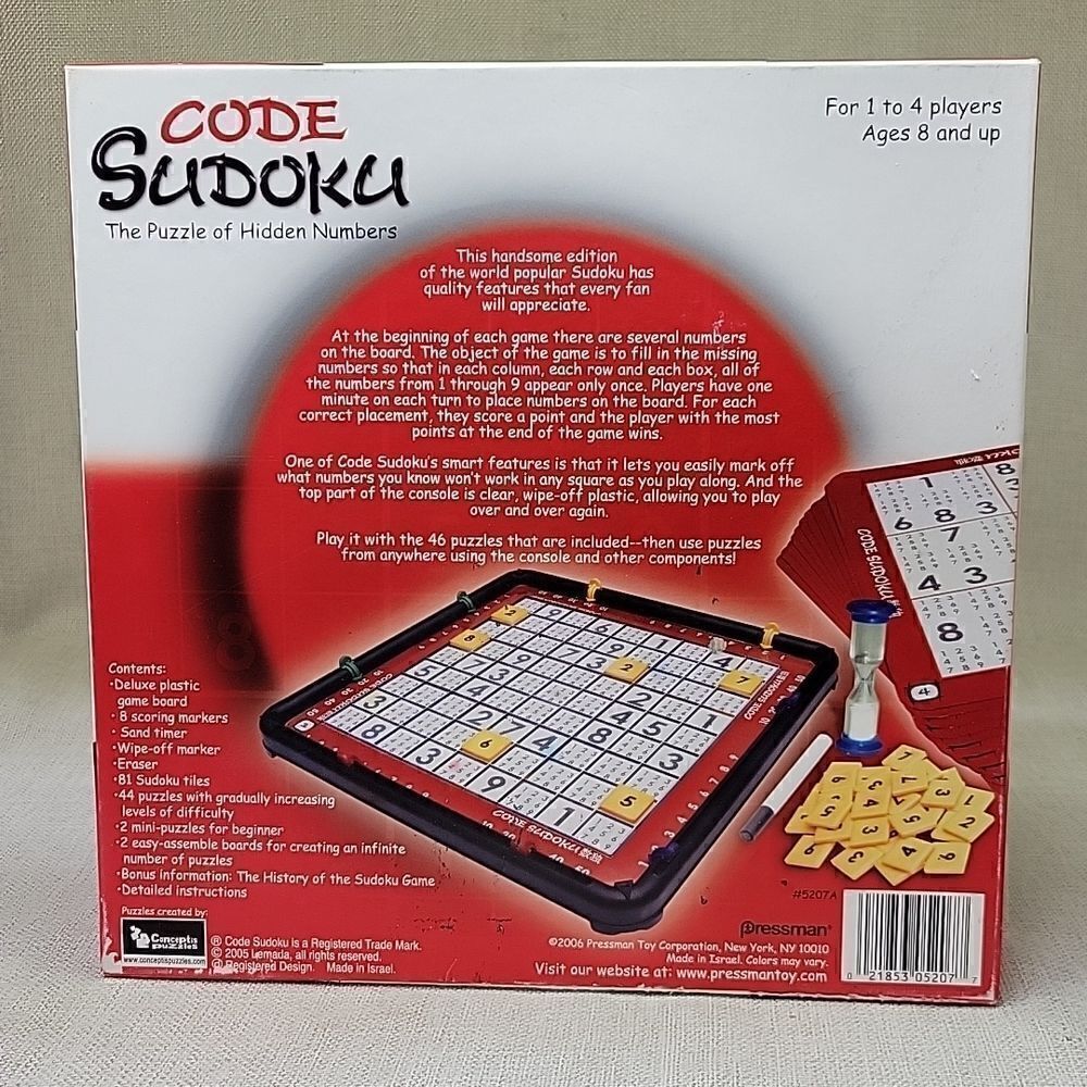 Code Sudoku Hidden Numbers Game 2006 By Pressman - Picture 2 of 8